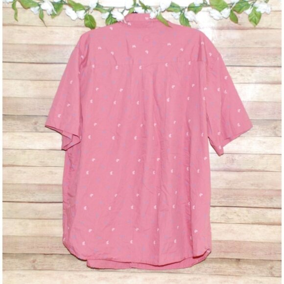Magellan Mens 2XL Classic Fit Pink Tiny Fish Pattern Button Up Shirt Summerville - Picture 3 of 9